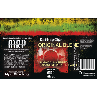Dirt Nap Dip Original Blend Hot Sauce | 8 oz. Bottle | Jamaican-Inspired | You Buy, We Give 100% | Mystic Rhoads Productions
